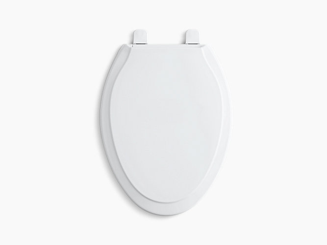 White for sale online Kohler K47340 Rutledge Elongated Toilet Seat with Grip-Tight Bumpers 